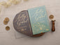 Sage Green Acrylic Invitation with Gold Foil Print