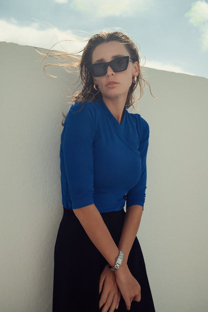 FAUX WRAP MODAL T SHIRT