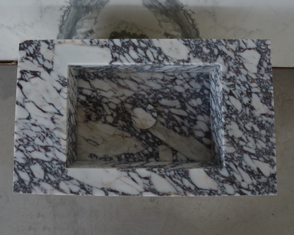 HANDCRAFTED CUSTOM CALACATTA VIOLA MARBLE SINK (NS-085)