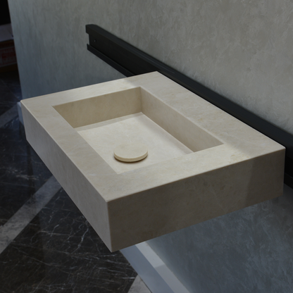 HANDCRAFTED LIGHT PEARL CUSTOM MARBLE SINK (NS-036)