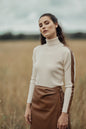 LEATHER FAUX WRAP SKIRT