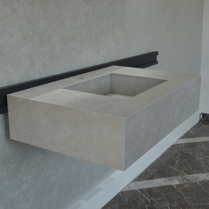 HANDCRAFTED INFINITY – CONCRETE GREY ENGINEERED PORCELAIN SINK (ES-054)