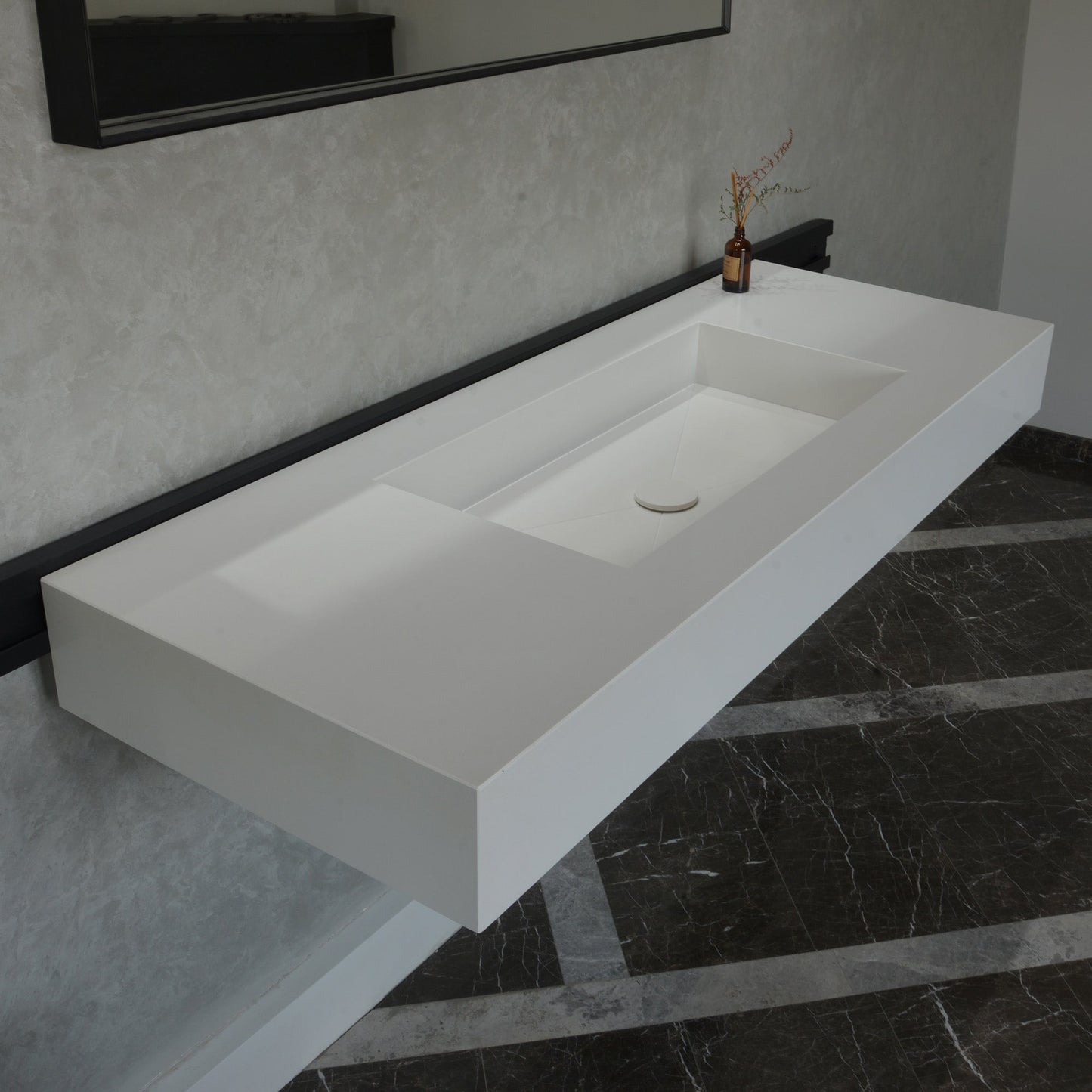 Quartz Bathroom Vanity With Single Sink (QU-092)