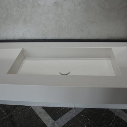 Quartz Bathroom Vanity With Single Sink (QU-092)