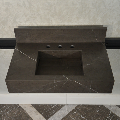 HANDCRAFTED PIETRA GREY MARBLE SINK (NS-054)