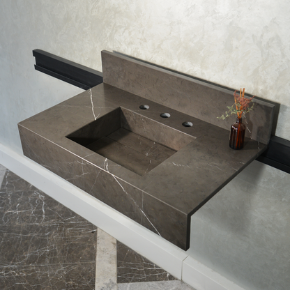 HANDCRAFTED PIETRA GREY MARBLE SINK (NS-054)