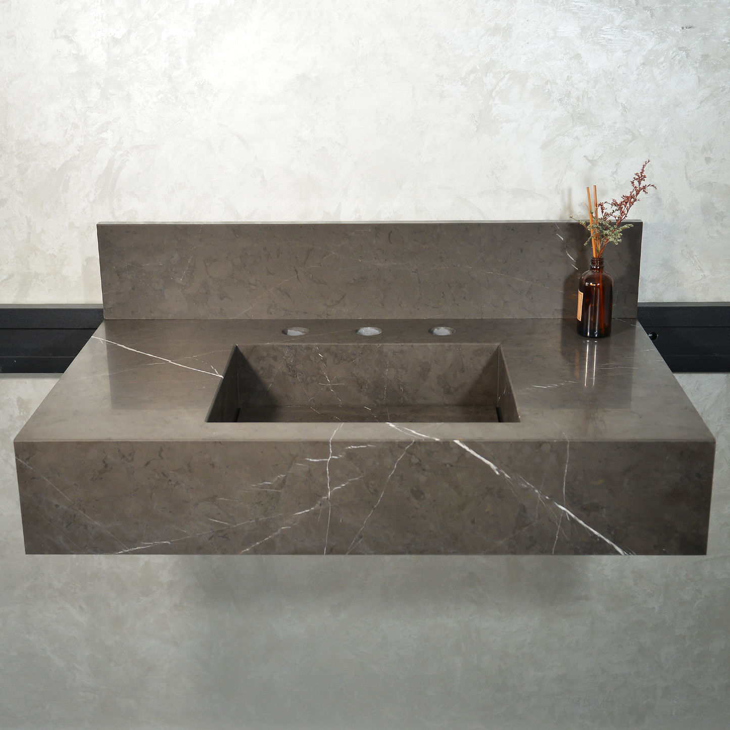 HANDCRAFTED PIETRA GREY MARBLE SINK (NS-054)