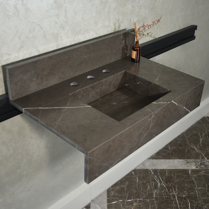 HANDCRAFTED PIETRA GREY MARBLE SINK (NS-054)