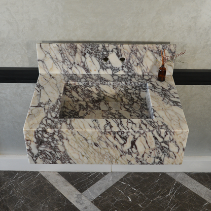 CUSTOM HANDCRAFTED CALACATTA VIOLA MARBLE SINK (NS-093)
