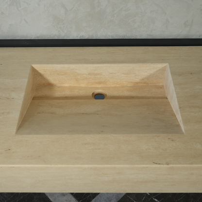 CUSTOM HANDCRAFTED TRAVERTINE SINK (TR-065)