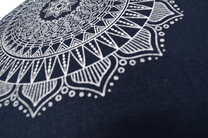 Zafu Meditation Cushion - Hemp Mandala Design