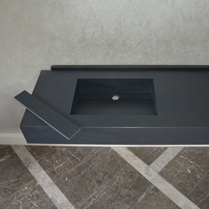 HANDCRAFTED INFINITY TOTAL BLACK HIGH ENGINEERED PORCELAIN DOUBLE SINK (ES-093)