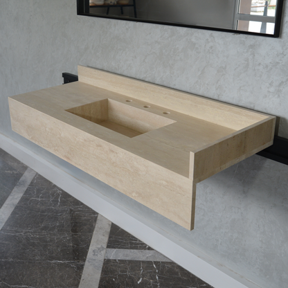 HANDCRAFTED CUSTOM TRAVERTINE SINK (TR-092)