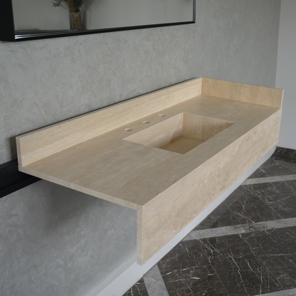 HANDCRAFTED CUSTOM TRAVERTINE SINK (TR-092)