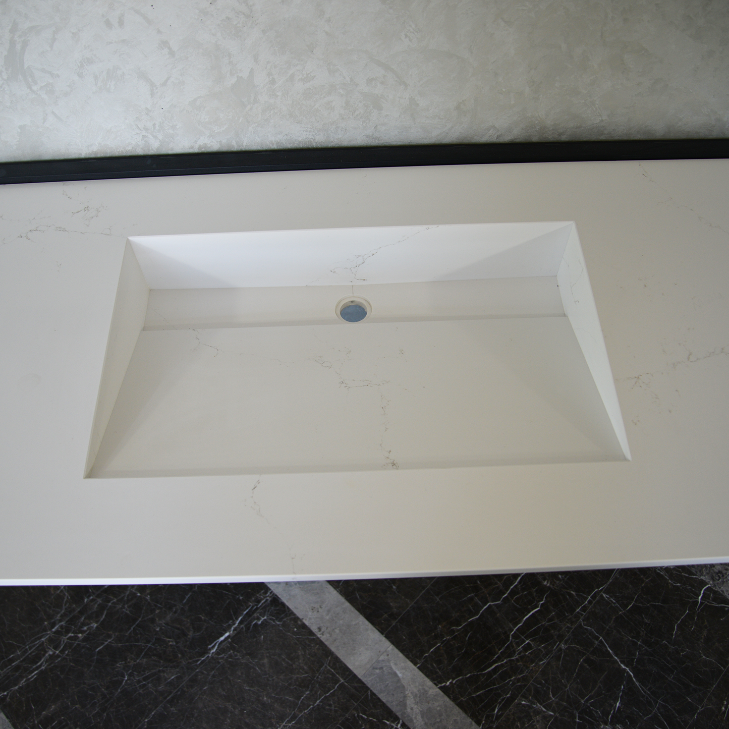 CUSTOM COANTE HIEDRA QUARTZ SINK / SUITABLE FOR WALL MOUNTING QUARTZ VANITY (QU-112)