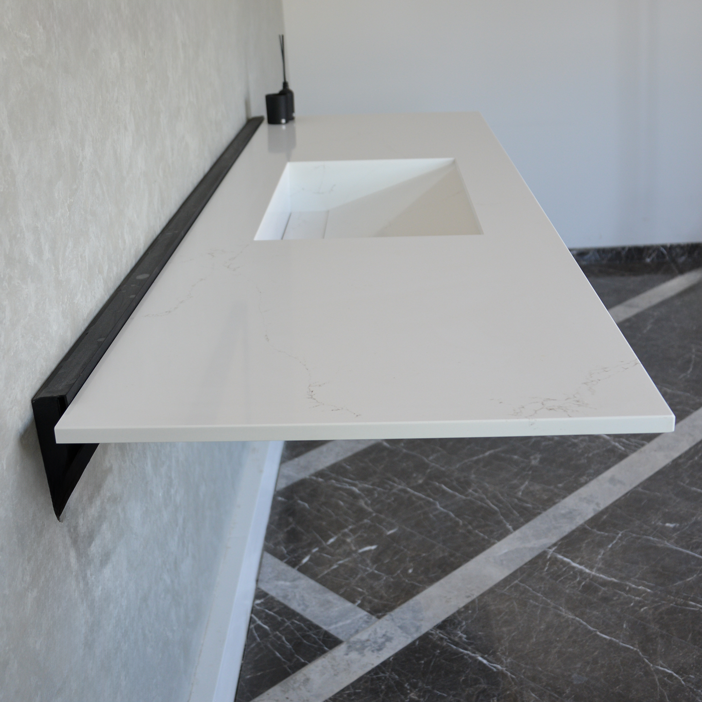 CUSTOM COANTE HIEDRA QUARTZ SINK / SUITABLE FOR WALL MOUNTING QUARTZ VANITY (QU-112)