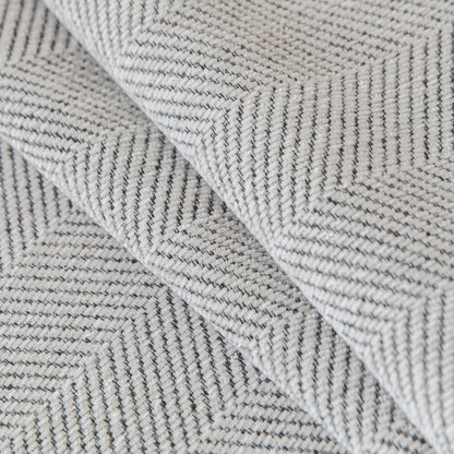 Boho Herringbone Sofa Throw Blanket with Pom Pom Tassels Stylish Furniture Slipcover