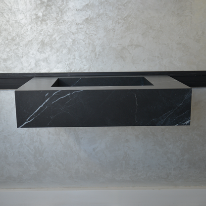 HANDCRAFTED NERO MARQUINIA HIGH ENGINEERED STONE SINK (ES-045)
