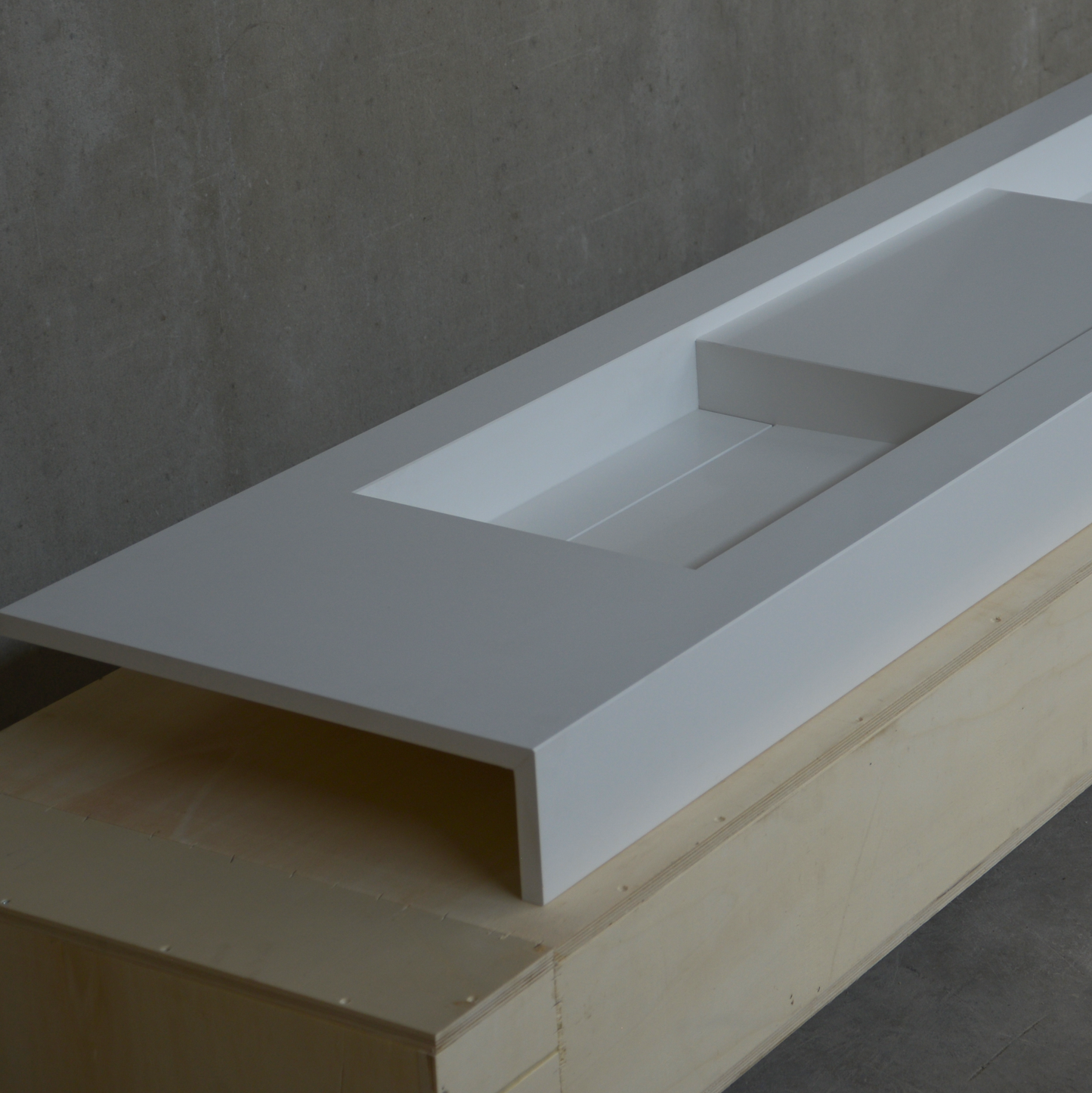 HANDCRAFTED CUSTOM WHITE QUARTZ DOUBLE SINK (QU-121)
