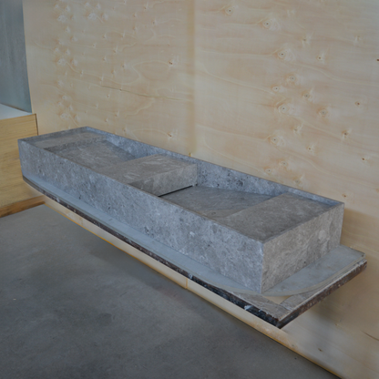 HANDCRAFTED CUSTOM TUNDRA GREY MARBLE SINK (NS-155)