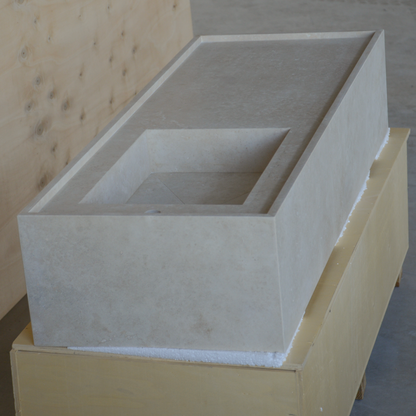 HANDCRAFTED CUSTOM TRAVERTINE SINK (TR-116)