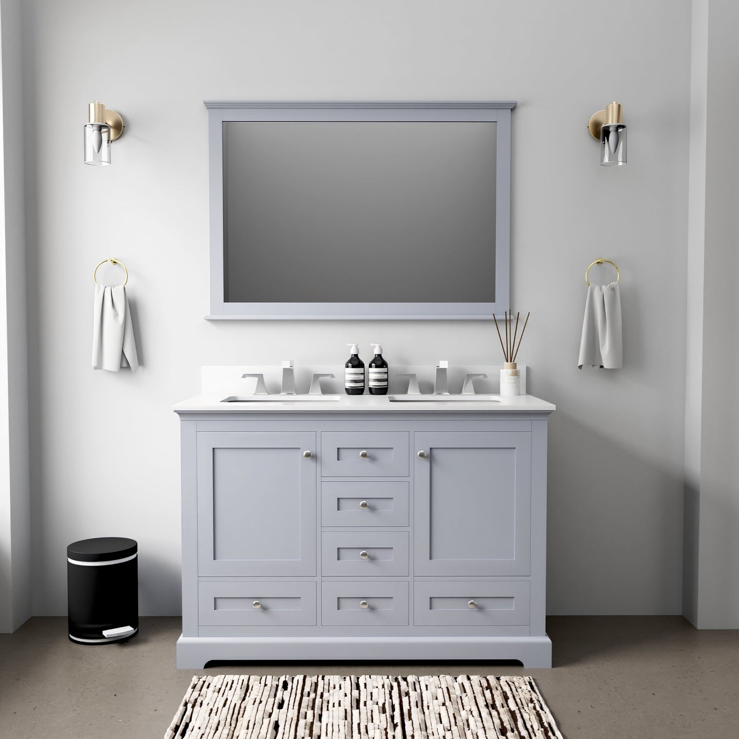 Dukes 48 in. W x 22 in. D Dark Grey Double Bath Vanity