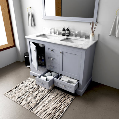 Dukes 48 in. W x 22 in. D Dark Grey Double Bath Vanity