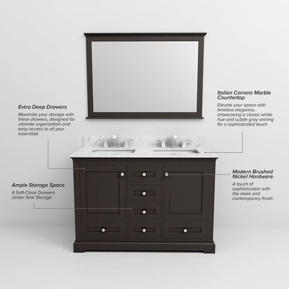 Dukes 48 in. W x 22 in. D Espresso Double Bath Vanity