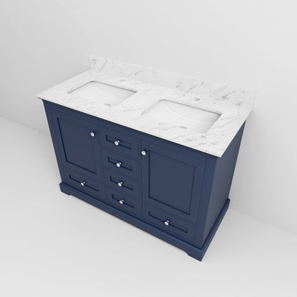 Dukes 48 in. W x 22 in. D Navy Blue Double Bath Vanity