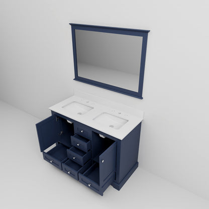 Dukes 48 in. W x 22 in. D Navy Blue Double Bath Vanity