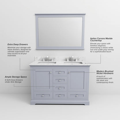Dukes 48 in. W x 22 in. D Dark Grey Double Bath Vanity