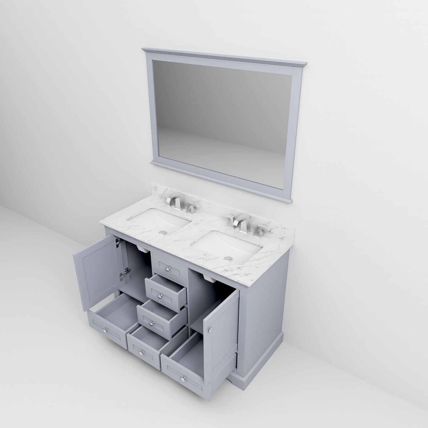 Dukes 48 in. W x 22 in. D Dark Grey Double Bath Vanity