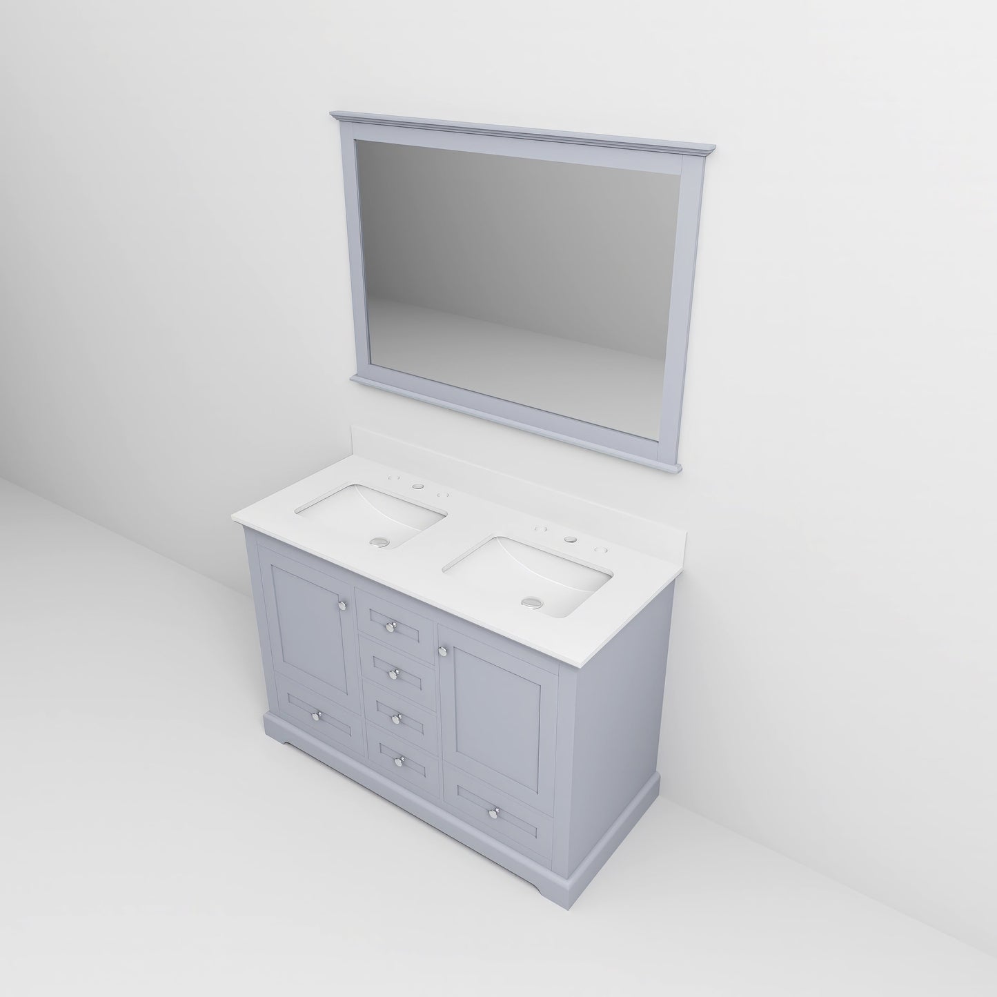 Dukes 48 in. W x 22 in. D Dark Grey Double Bath Vanity