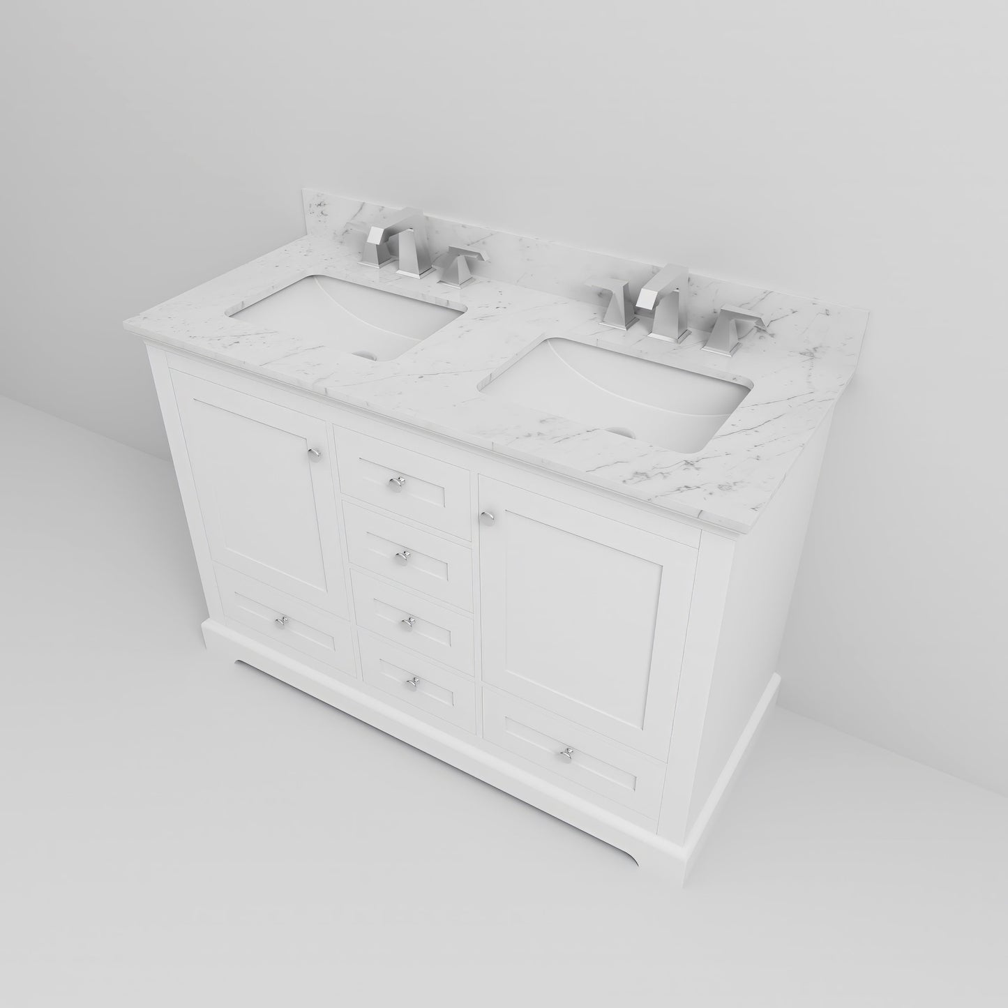 Dukes 48 in. W x 22 in. D White Double Bath Vanity