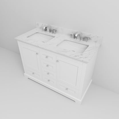Dukes 48 in. W x 22 in. D White Double Bath Vanity