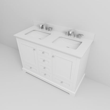 Dukes 48 in. W x 22 in. D White Double Bath Vanity
