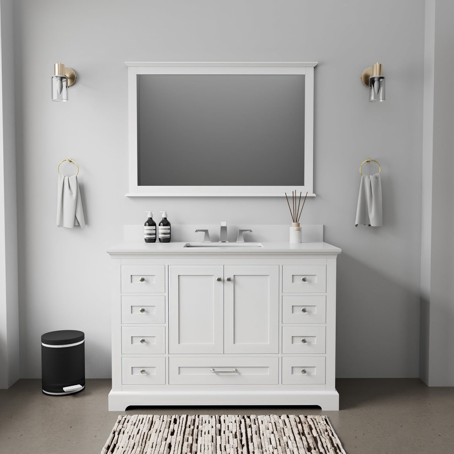 Dukes 48 in. W x 22 in. D White Single Bath Vanity