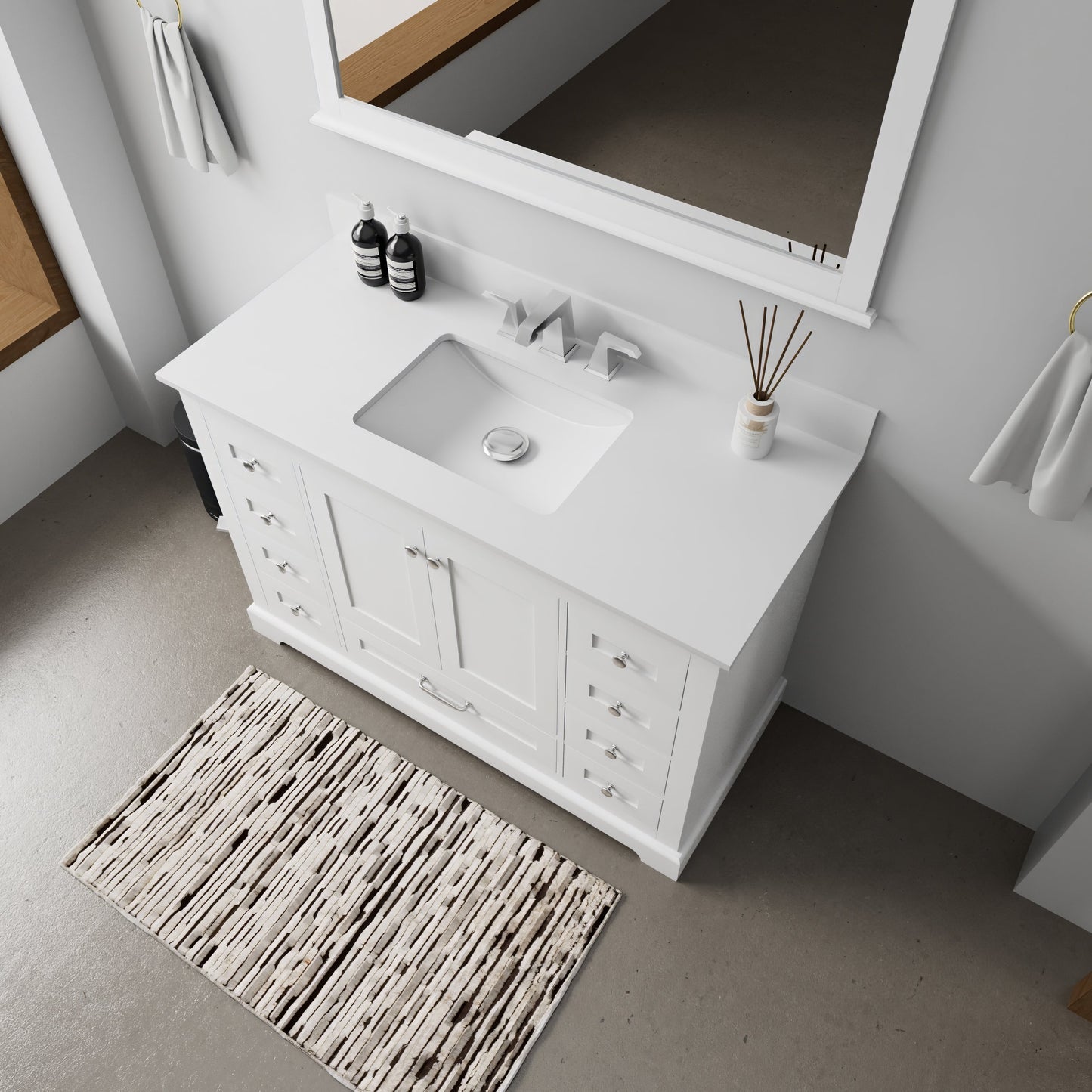 Dukes 48 in. W x 22 in. D White Single Bath Vanity