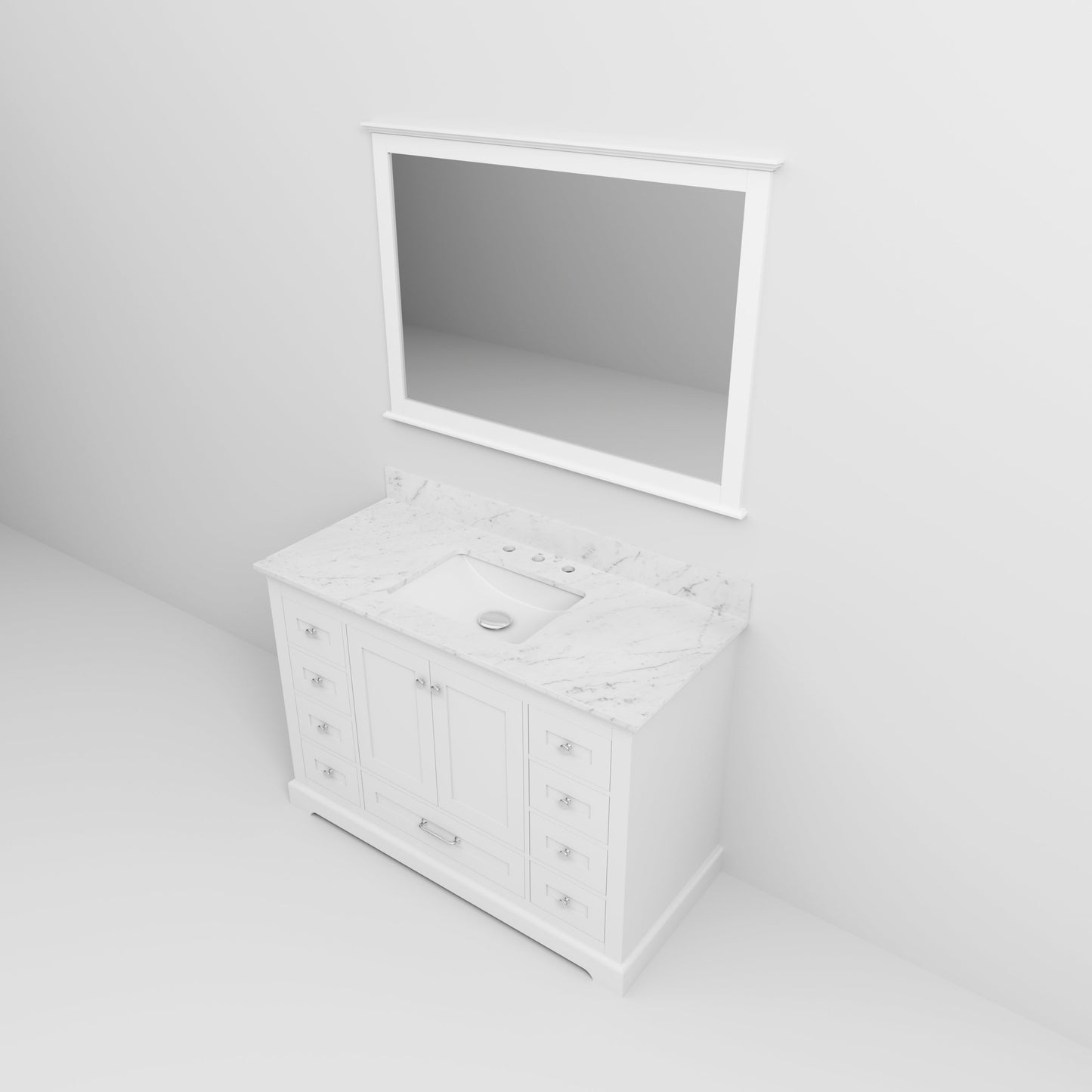 Dukes 48 in. W x 22 in. D White Single Bath Vanity