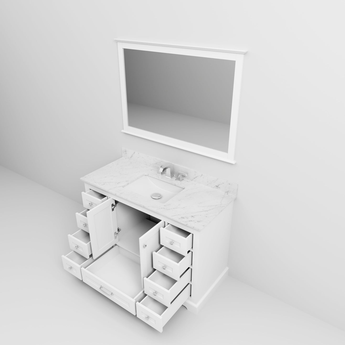 Dukes 48 in. W x 22 in. D White Single Bath Vanity