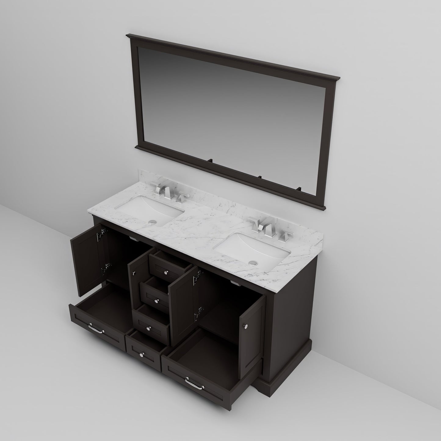 Dukes 60 in. W x 22 in. D Espresso Double Bath Vanity