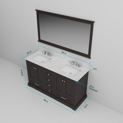 Dukes 60 in. W x 22 in. D Espresso Double Bath Vanity