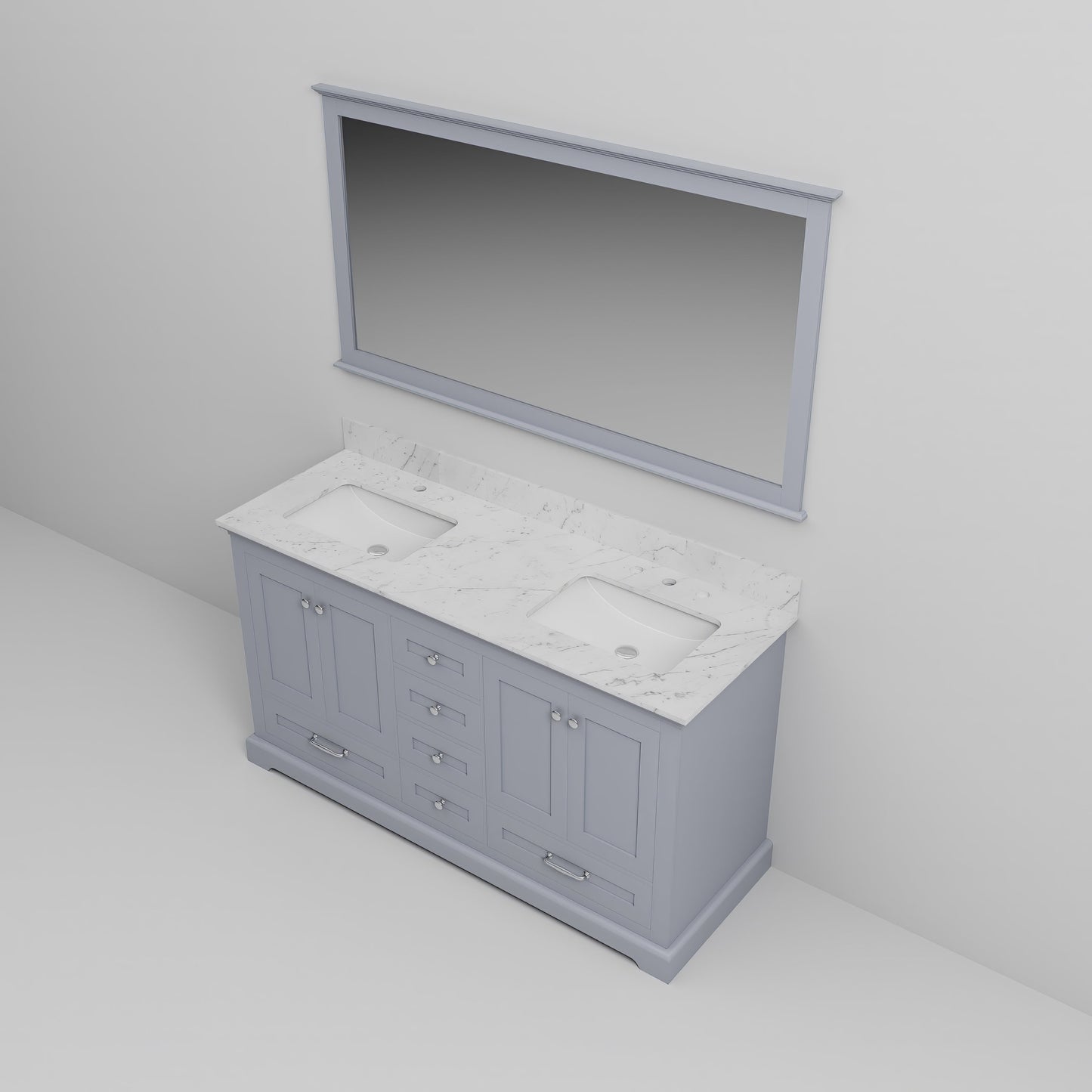 Dukes 60 in. W x 22 in. D Dark Grey Double Bath Vanity