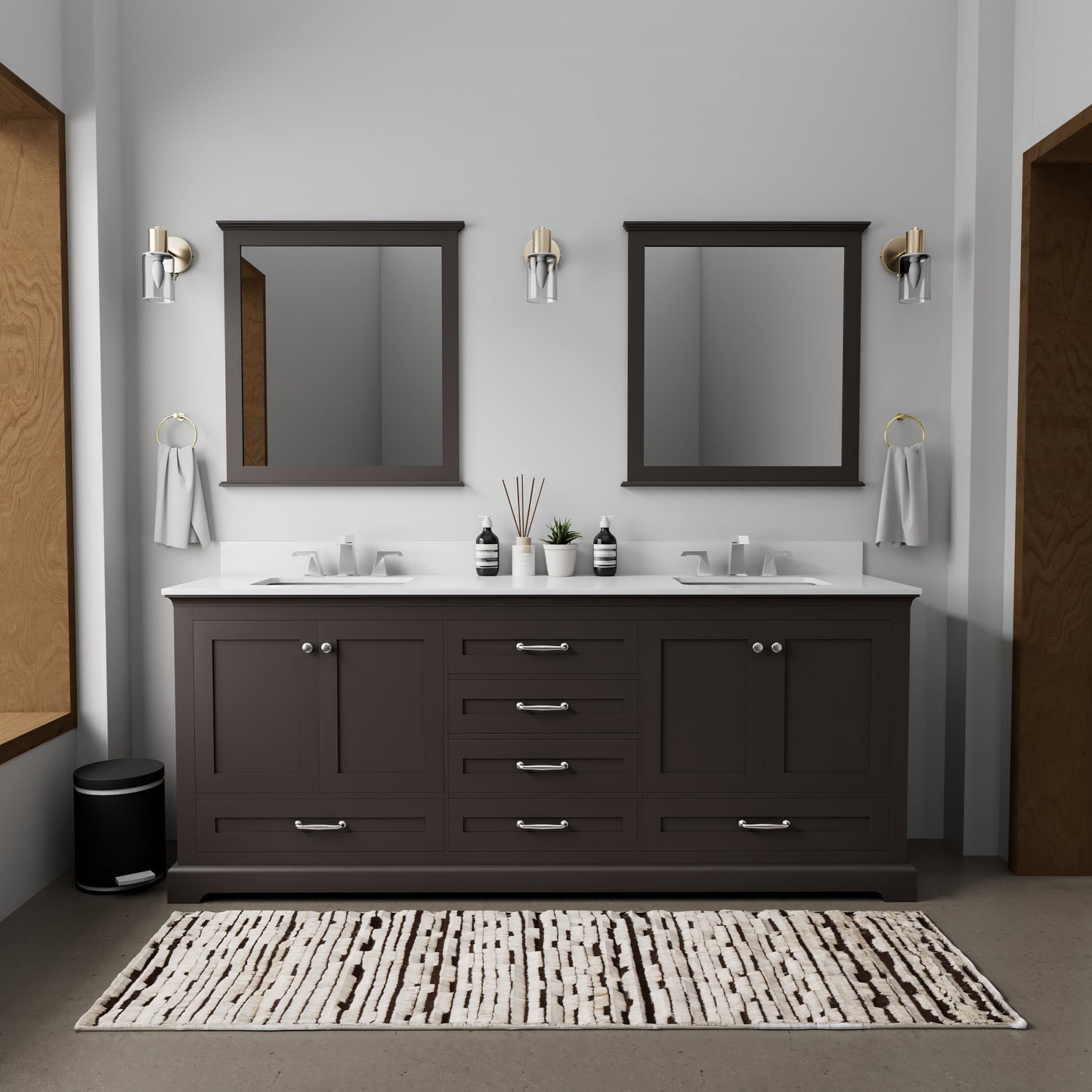 Dukes 80 in. W x 22 in. D Espresso Double Bath Vanity