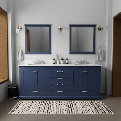 Dukes 80 in. W x 22 in. D Navy Blue Double Bath Vanity