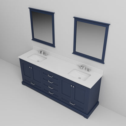 Dukes 80 in. W x 22 in. D Navy Blue Double Bath Vanity