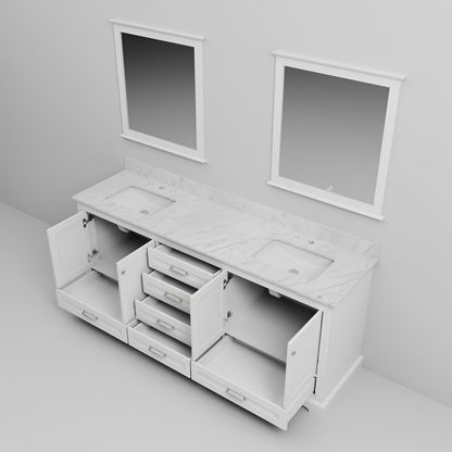 Dukes 80 in. W x 22 in. D White Double Bath Vanity