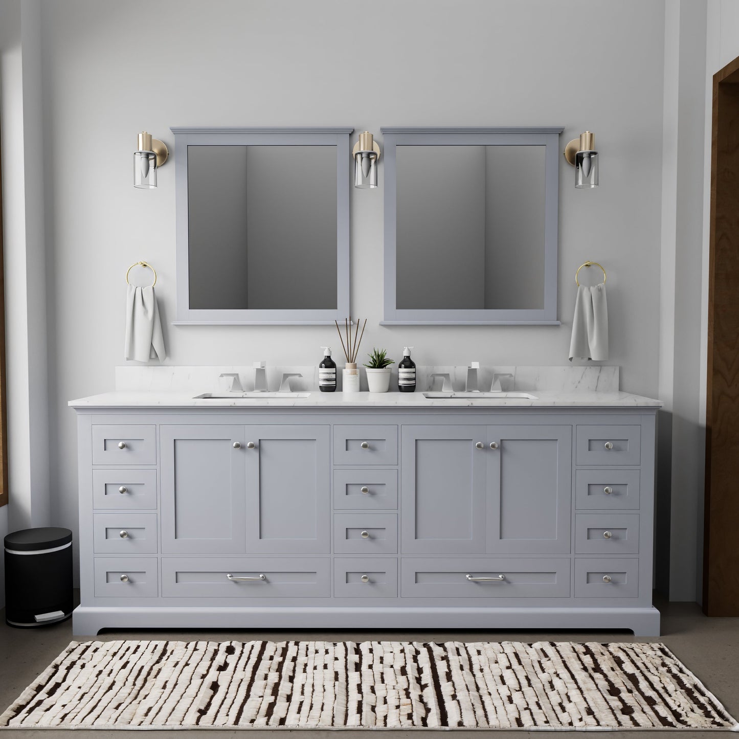 Dukes 84 in. W x 22 in. D Dark Grey Double Bath Vanity