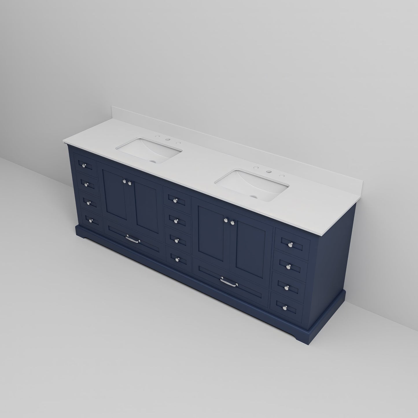 Dukes 84 in. W x 22 in. D Navy Blue Double Bath Vanity