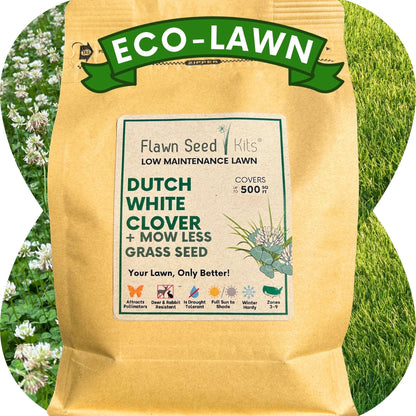 Dutch White Clover + Mow Less Grass Seed